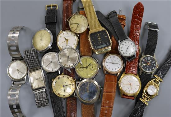 A quantity of assorted wrist watches, including Zenith and Oris.